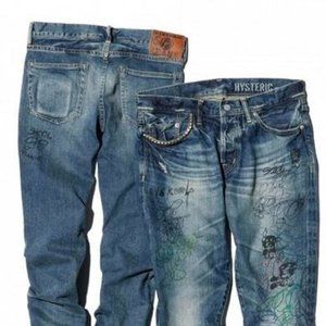 Hysteric Glamour x Skoloct drawn jeans